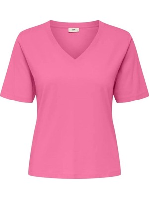 Jdy Jdyrex S/s V Neck Top Jrs Dıa Pembe Kadın T-Shirt 15352294