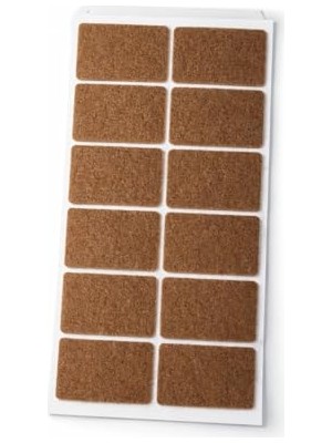 Aesco Yapışkanlı Keçe Ped, Kahverengi, Kare, Sandalye Koltuk Ayağı Için, Çizilmeyi ve Gürültüyü Önler (35X55)