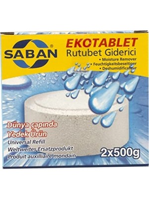 Aesco 2X500 Gram - Naturel Kokusuz, Nem Alıcı Rutubet ve Küf Önleyici Yedek Tablet