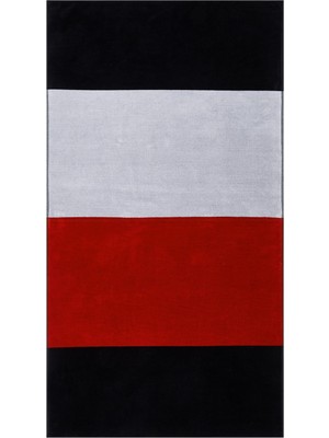 Aesco Tommy Hilfiger Üniseks Plaj Havlusu, Logolu, Çok Renkli (Çöl Gökyüzü/beyaz/kırmızı), Tek Beden
