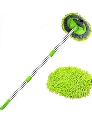 Aesco Orret Home Alüminyum Gövdeli Teleskopik Araç Yıkama Mopu – Uzayabilir Saplı Mikrofiber Mop, Yedek Bezli, Çıkarılabilir Başlık, Araba, Pencere ve Tavan Temizliği Için Profesyonel Mop