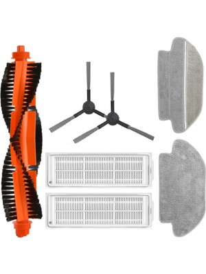 Aesco Ozemtek Vacuum Mop Pro-Vacuum Mop P STYTJ02YM Model Uyumlu Hepa Filtre,fırça,mop Paspas Yedek Parça Yenileme Seti-Siyah 7 Parça
