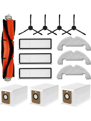 Aesco Myayd Dreame Bot / D10 Plus / RLS3D Robot Elektrikli Süpürge Için Yedek Parçalar, 1 Ana Fırça, 3 Hepa Filtre, 3 Silme Pedi, 3 Elektrikli Süpürge Torbası, 4 Yan Fırça