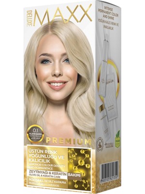 Aesco Maxx Deluxe Premıum Yarı Kit Set Saç Boyası 0.1 Platin Sarısı