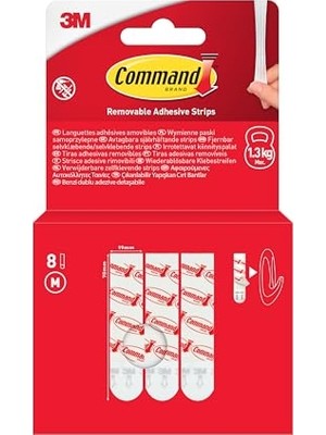 Aesco Çıkarılabilir Yapışkan Şeritler 17021-8-EU, Orta, 8 Şerit