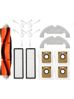 Aesco Myayd Dreame Bot D10 PLUS/RLS3D/Z10 PRO/L10 Plus Elektrikli Süpürge Için Yedek Aksesuar, 13 Parçalı Aksesuar Seti 1 Ana Fırça, 2 Filtre, 4 Yan Fırça, 4 Toz Torbası, 2 Silme Bezi Içerir