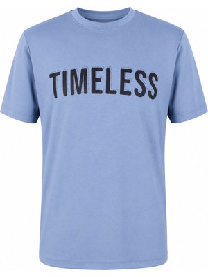 Trender 226-28 Timeless Baskı Modal Octavian Buz Mavisi Erkek T-Shirt 26YG08000023