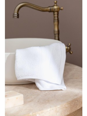 Aesco Madame Coco Martha 2'li (Tencel™) Pamuklu El Havlusu - Beyaz - 30X45 cm