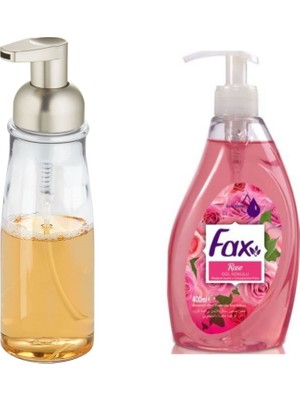 Aesco Bosphorus Homi Akrilik Sıvı Sabunluk ve 1 Adet 400 ml Sıvı Sabun Gül Kokulu