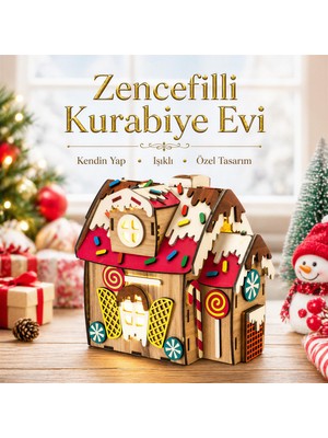 Aesco Zencefilli Kurabiye Evi Book Nook Dıy Kit – Ahşap Minyatür Kitaplık Dekoru Ahşap Maket