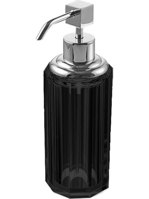 Aesco System Cyrstal Bath Accessory Soap Dispenser Black-Chrome 80 ml Siyah Tek Ebat BA2048 006 C2-Cr