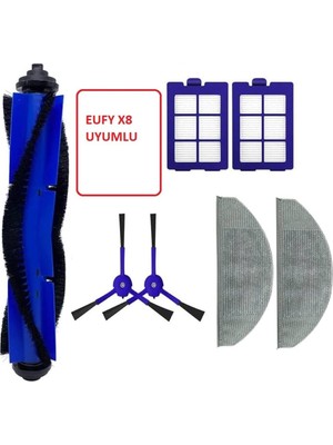 Aesco Lin Grup Anker Eufy X8 ile ile Uyumlu Filtre Fırça Mop Paspas Seti