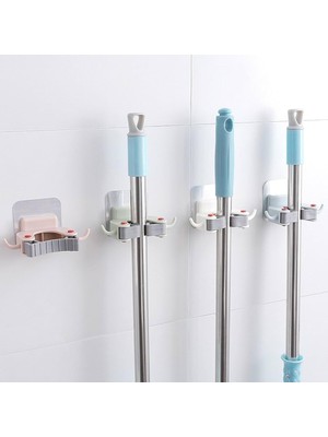 Aesco Paspas,süpürge,fırça ve Mop Askısı-Sap Tutucu-Mutfak ve Banyo Askısı (Ikili)
