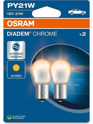 Aesco Osram Ampul PY21W 21W 12V BAU15S10XBLI2QR2B Blister Diadem-Diadem Chrome (7507DC-02B) 7507DC-2BL