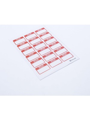 Aesco Bimotif Sticker, Hello My Name Is Isimlik, Okul Etiketi, 4.5x3 Cm, 180 Adet (10 Sayfa) Tek Ebat