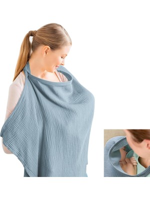 Aesco Aputue Hemşirelik Görevi Nursing Cover, Müslin Pamuk Nefes Alabilir Kumaş, 360 Derece Tam Koruma, Sert Halkalı Yaka ve Ayarlanabilir Askı, Mahremiyet Sunan Emzirme Önlüğü ve Bebekler Için Doku