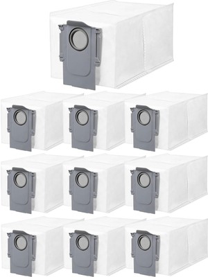 Aesco Roborock ile Uyumlu Qrevo Curv,qrevo Curv 5A1,QREVO Curv X,qrevo Curv 2 Pro Robot Süpürge Toz Çöp Torbası Yedek Parça Seti-10 Adet