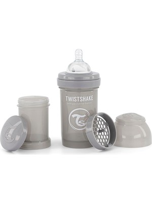 Aesco Twistshake Anti-Kolik Bebek Biberonu Gri 0+ Ay 180 ml