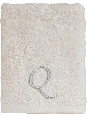 Aesco Chakra Solid Nakışlı Yüz Havlusu 50X90 cm Ekru