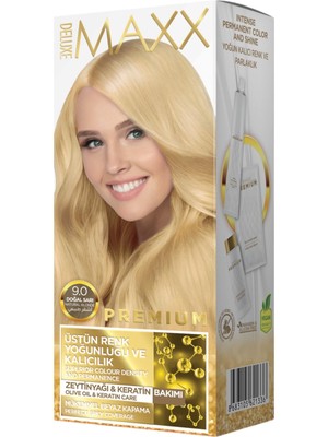 Aesco Maxx Deluxe Premıum Yarı Kit Set Saç Boyası 9.0 Doğal Sarı