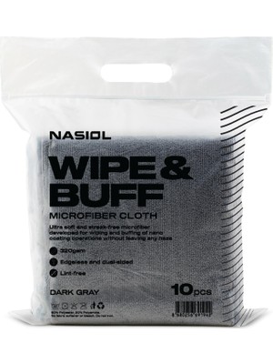 Aesco Nasiol Wipe&buff Mikrofiber Seramik Kaplama Uygulama Bezi 10'lu Paket, Tüy Bırakmaz Detailing Bezi, Çift Taraflı Araç Içi Bakım,temizlik Bez