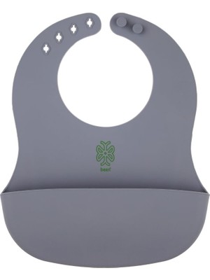 Aesco Been Silicone Baby Bib - Silikon Mama Önlüğü, Gri
