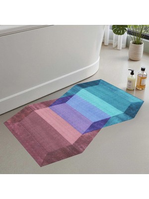 Aesco Monnhein 2'li Set Banyo Paspası, Yumuşak Banyo Halısı, Kaymaz Dot Tabanlı, Su Emici, Makinede Yıkanabilir - 40X60-50 x 80 cm