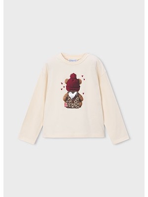 Mayoral Bej Kız Çocuk Uzun Kollu T-Shirt 4027