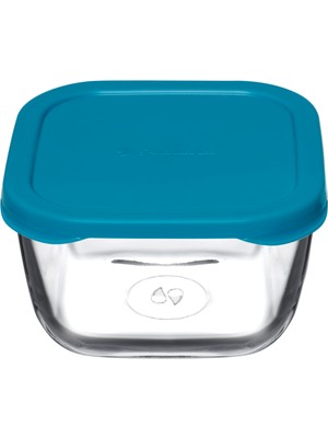 Aesco Paşabahçe Snow Box Saklama Kabı 275 cc Plastik Turkuaz Kapaklı Dörtlü