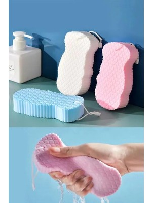 Aesco Luti Concept 3D Sihirli Ultra Soft Yumuşak Banyo Duş Süngeri Cild Temizleyici Vucüt Kesesi Yoğun Köpük Süngeri