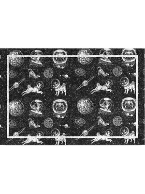 Aesco Monnhein Tasarımlı Dekoratif Kapı Önü Paspas, Dış Mekan/ev Içi/banyo/mutfak/yatak Odası/giriş Paspasları (Black Space, 45X70)