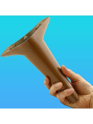 Aesco BADEM10 Aspen Lüks Mobilya Kanepe Sehpa Puf Koltuk Ayağı 20 cm Kahverengi Ahşap Desenli Baza Ayak