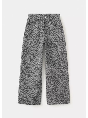 Mango Hayvan Desenli Düz Kesim Jean