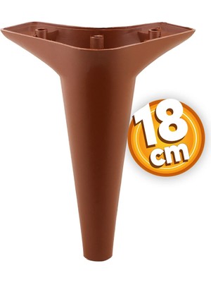 Aesco BADEM10 Aspen Lüks Mobilya Kanepe Sehpa Tv Ünitesi Koltuk Ayağı 18 cm Kahverengi Baza Ayak