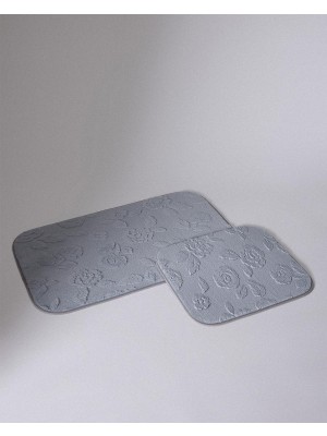 Aesco Frisson 2'li Banyo Paspası - Gri - 50X80 cm
