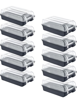 Aesco Smartware 10'lu Set 5 Kadın & 5 Erkek Antrasit Ayakkabı Kutusu