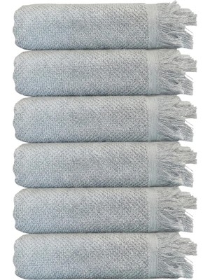 Aesco Anilsan 6'li Jelena El Havlusu Seti 50X90 cm - Yuzde 100 Pamuk Puskullu Havlu, Yumusak ve Emici, Otel Spa Banyo Mutfak Icin, Oeko-Tex Sertifikali, Turkiye Uretimi