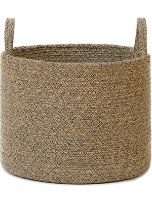 Aesco Ocean Home Textile Siyah Kırçıllı Jüt Halat Sepet 35 x 27 cm