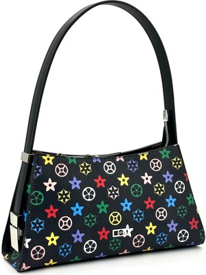 V'SHINE Model 3070 - Ayarlanabilir Kilit Detaylı Baget Çanta - Siyah Mix