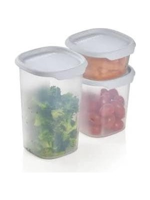 Aesco Tupperware Tek Dokunuş Bakliyat, Kuru Gıda Saklama Saklama Kabı 3 Lü