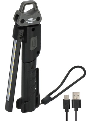 Aesco Brennenstuhl Hl 400 Ac/led Pilli Atölye Lambası, Entegre Pilli (400 Lm, 3 Ayrı Açılıp Kapatılabilir Işık Kaynağı, Katlanabilir, Maksimum 6 Saat, USB C Şarj Kablosu Dahil)