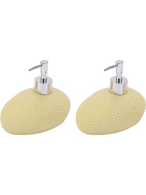 Aesco Bosphorus Homi Banyo Seti Sıvı Sabunluk 2 Adet Sarı Petek Desenli Poliresin 14X8X14CM 400ML