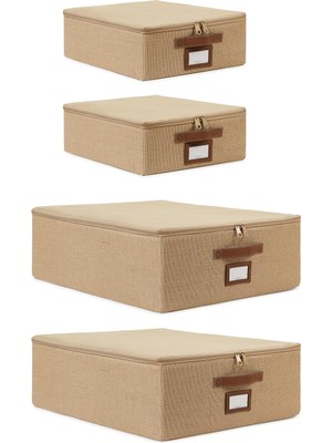 Aesco Ocean Home Textile 4'lü Jüt Destekli Hurç Set 2 Adet 31 x 38 x 12 + 45 x 55 x 18 cm