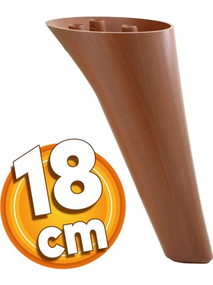 Aesco BADEM10 Napoli Lüks Mobilya Kanepe Sehpa Tv Ünitesi Koltuk Ayağı 18 cm Kahverengi Ahşap Desenli Baza Ayak