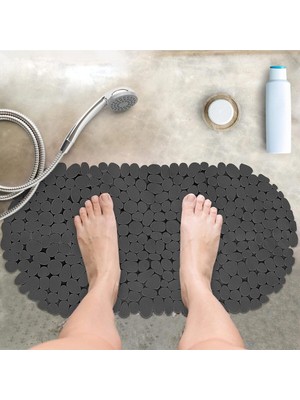 Aesco Vantuzlu Banyo ve Duş Kaydırmazı Duşakabin Küvet Içi Vakumlu Banyo Paspası 34X68 cm Gri 34 x 68