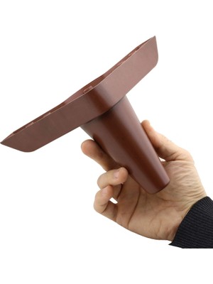 Aesco BADEM10 Aspen Lüks Mobilya Kanepe Sehpa Puf Koltuk Ayağı 14 cm Kahverengi Ahşap Desenli Baza Ayak