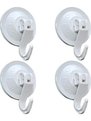 Aesco Vıvaluxe Güçlü Vantuzlu Askı 4’lü Set. Delme Gerektirmeyen Duvar Askısı, Banyo Mutfak Duş Lavabo Için, Fayans Cam Seramik Uyumlu, Iz Bırakmaz Kaymaz