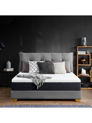 Aesco Olee Sleep 10 Inç Eos Hafızalı Köpük Yatak, Tam Boy Köpük Yatak, Beyaz, Gri, Çift Kişilik Yatak