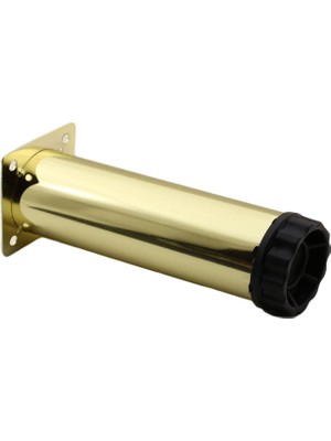 Aesco BADEM10 Akça Mobilya Kanepe Sehpa Tv Ünitesi Koltuk Ayağı Ayarlanabilir 12 cm Gold Altın Metal Baza Ayak