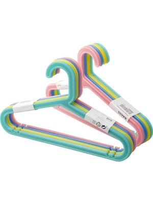 Aesco Ikea Bagis Çocuk Karışık Pastel Palto Askıları, 16'lı Set
